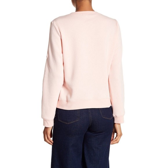 Rebecca Minkoff Jenn Cold Shoulder Sweatshirt Pink Medium 6 - Picture 4 of 11